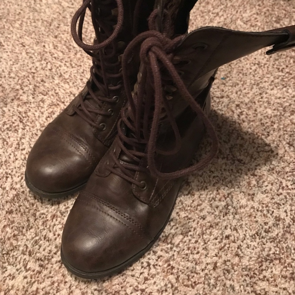 Tall combat boots